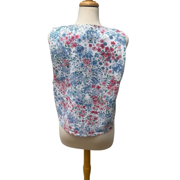 VTG Floral Denim Jean Vest Sz L Vivaldi Country Western Grandmacore Coquette - Picture 5 of 10